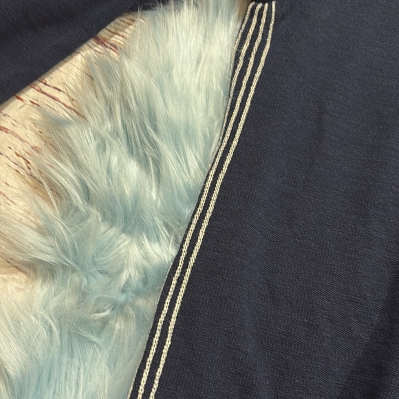 Monrow Supersoft Navy Side Stripe Sweatshirt Dress sz M - Picture 7 of 9